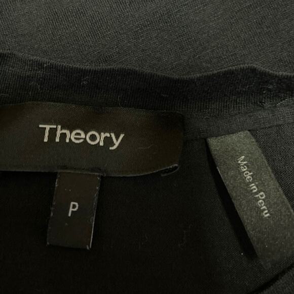 Theory Women's Black Crew Neck Stretch Pullover Long Sleeve T Shirt Top Size S - Picture 3 of 3